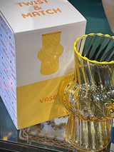 Jarrón Decorativo de Cristal 'Twist & Match' - Amarillo