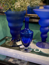 Jarrón de Cristal Azul 'Twist' - Vintage