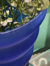 Jarrón de Cristal Azul 'Twist' - Vintage