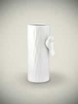 Jarrón de Cerámica Blanca con Pajarito 'Schwalbe'