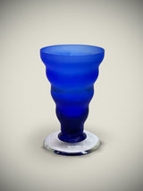 Jarrón de Cristal Azul 'Twist' - Vintage