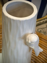 Jarrón de Cerámica Blanca con Pajarito 'Schwalbe'