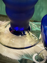 Jarrón de Cristal Azul 'Twist' - Vintage