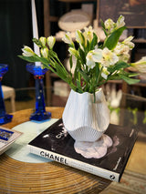 Jarrón de Cerámica Blanca 'Lamellen'