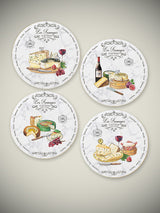 Set de 4 Platos de Postre de Porcelana 'Les Fromages'