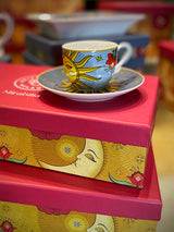 Juego de 6 Tazas y Platos de Café 'Sun & Moon'