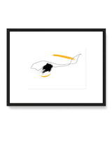 Lámina Decorativa 'Trazos Negros y Amarillos'