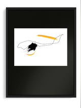 Lámina Decorativa 'Trazos Negros y Amarillos'