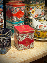 Lata de Té 'Tapestry Pink Leaves' - 32 Bolsitas English Breakfast