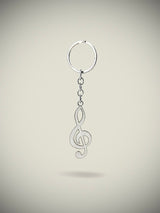 Llavero Plateado y Esmalte 'Clave de Sol'