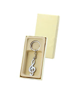 Llavero Plateado y Esmalte 'Clave de Sol'