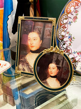 Photo Frame 'Paris' Enameled Green - Ø9 cm