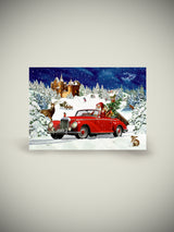 Mini Tarjeta de Adviento 'Escenas Nostálgicas' - Coche Rojo