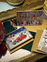 Mini Tarjeta de Adviento 'Escenas Nostálgicas' - Coche Rojo