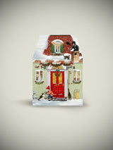Pequeña Tarjeta de Navidad y Adviento 'Casas de Navidad' - Menta