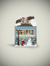 Pequeña Tarjeta de Navidad y Adviento 'Casas de Navidad' - Azul