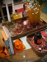 Pieza Sujeta Libros de Cristal 'Déco' - Naranja