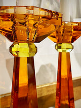 Pareja de Candelabros de Cristal 'Art Deco' - Naranja