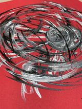 Original Painting 'Sphere on Red' - 29.5x29.5 cm - Federico Font