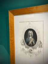 Antique Engraving 'King George II' - 35x25.5 cm
