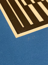 Serigrafía H.C. 'Azul, Blanco y Negro Geométrico' - Victor Vasarely