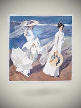 Pañuelo Estampado 'Paseo a Orillas del Mar' 90x90 cm - Sorolla