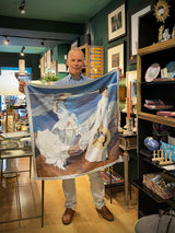 Pañuelo Estampado 'Paseo a Orillas del Mar' 90x90 cm - Sorolla