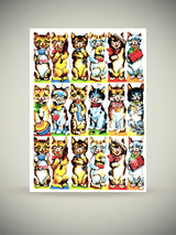Hoja Cromos Alemanes 'Retro Cats'