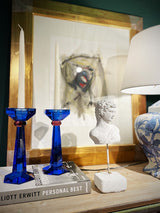 Pair of 'Art Deco' Crystal Chandeliers - Cobalt Blue