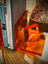 Pieza Sujeta Libros de Cristal 'Déco' - Naranja