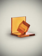Pieza Sujeta Libros de Cristal 'Déco' - Naranja