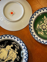 Juego de 6 Platitos de Porcelana 'French Toile' - Vintage