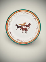 Juego de 6 Platos Llanos de Porcelana 'Equestrian'