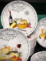 Set de 4 Platos de Postre de Porcelana 'Les Fromages'