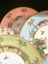 platos-de-postre-con-tigres-monos-y-pavos-reales