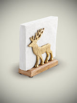 Porta Servilletas Vertical 'Gold Reindeer'