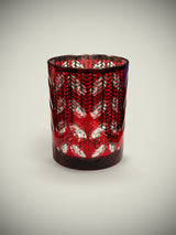 Portavela de Cristal Rojo 'Flakes' - Grande