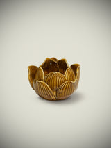 Portavela Decorativo 'Lotus' - Mostaza
