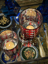 Portavela de Cristal Rojo 'Flakes' - Pequeño