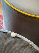 Pouf Redondo 'Countra' - Gris y Limón