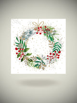 Pack de 20 Servilletas de Papel 'Festive Wreath' - 33x33 cm