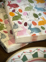 Pack de 20 Servilletas de Papel 'Rabbits & Eggs' - 33x33 cm