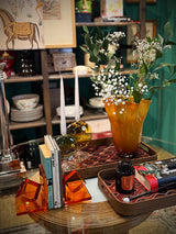 Pieza Sujeta Libros de Cristal 'Déco' - Naranja