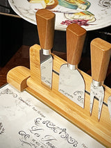 Tabla de Cortar de Cristal y 4 Cuchillos 'Les Fromages'