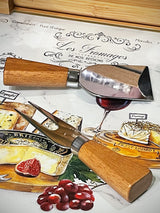 Tabla de Cortar de Cristal y 4 Cuchillos 'Les Fromages'