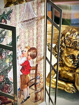 Tarjeta de Navidad y Adviento 'Ventana Nostálgica' - Verde