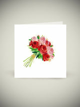 Tarjeta Filigrana de Papel 'Bouquet de Rosas'
