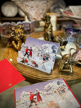 Tarjeta de Navidad y Adviento 'Paisajes de Invierno' - Esquiadores