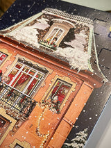 Tarjeta Calendario de Adviento 'Casa de Navidad' - Rosada