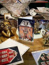 Tarjeta Calendario de Adviento 'Casa de Navidad' - Rosada